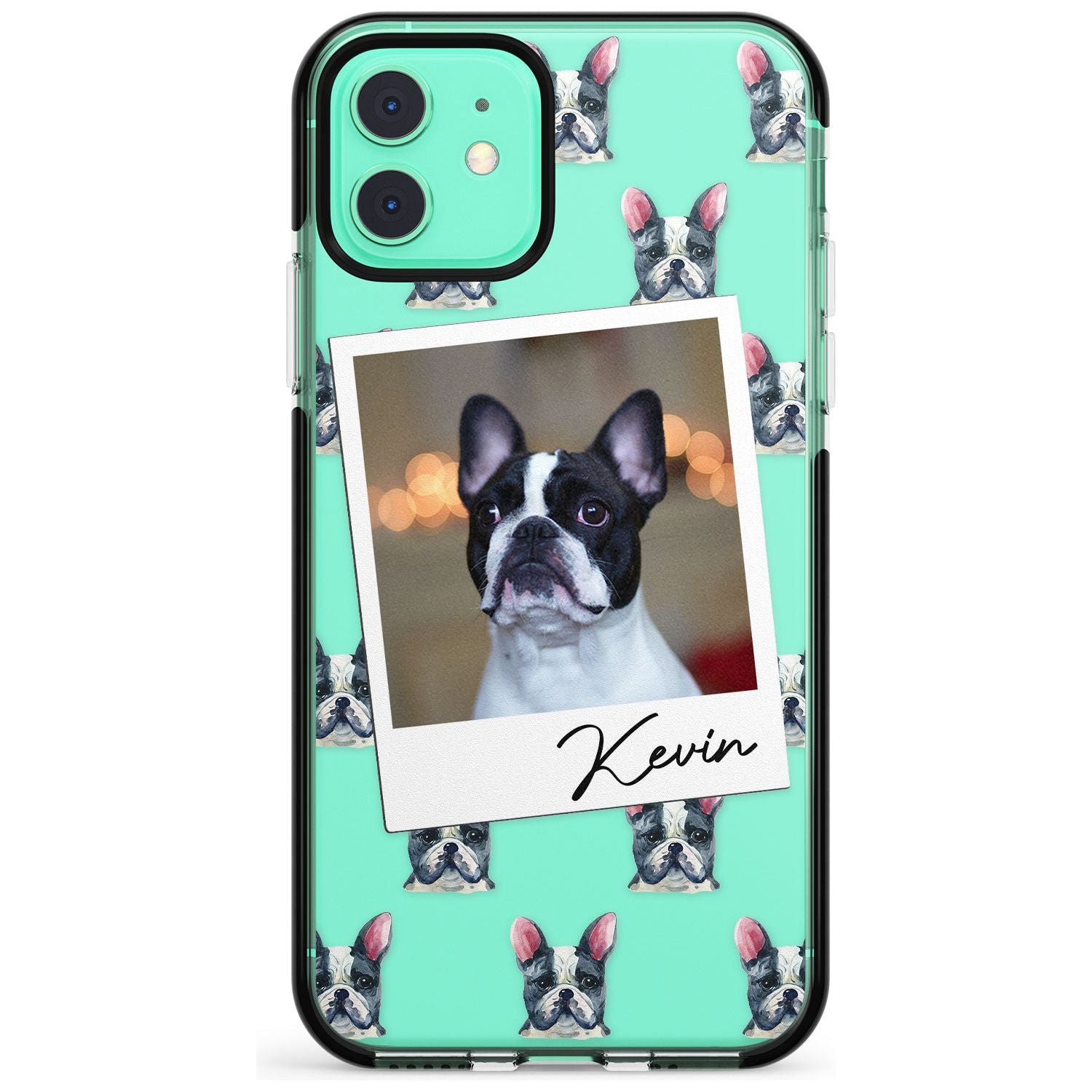 French Bulldog, Black & White - Custom Dog Photo Pink Fade Impact Phone Case for iPhone 11 Pro Max