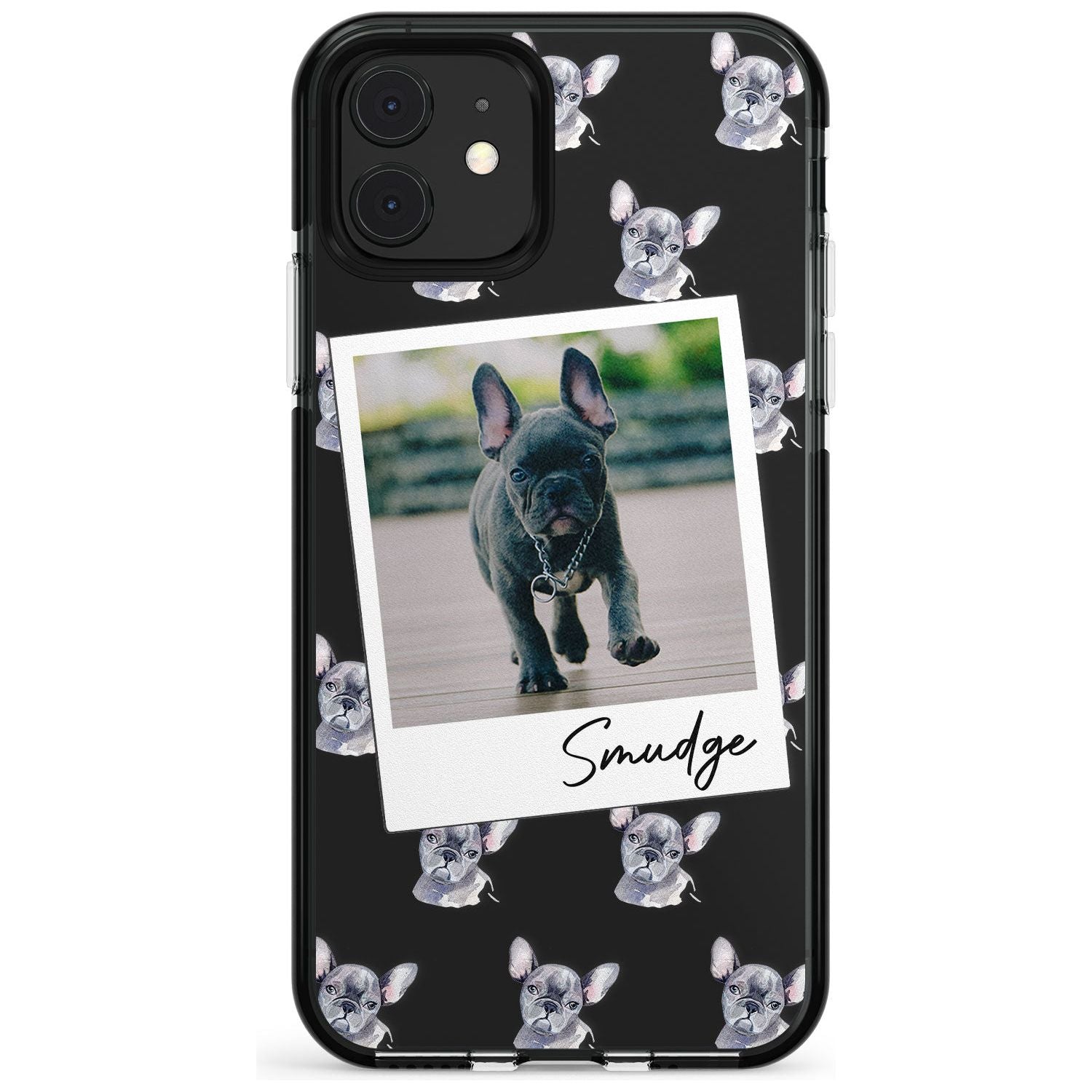 French Bulldog, Grey - Custom Dog Photo Pink Fade Impact Phone Case for iPhone 11 Pro Max