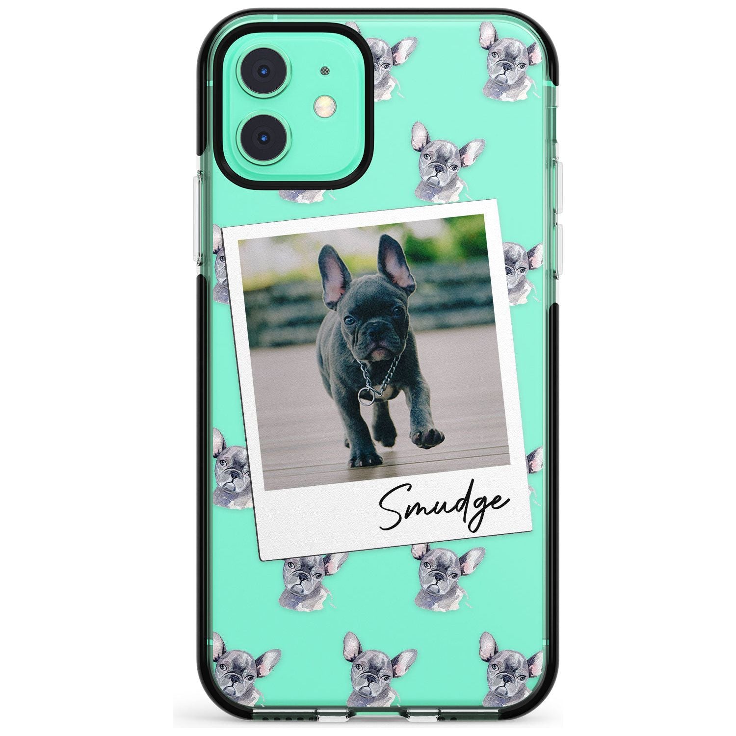 French Bulldog, Grey - Custom Dog Photo Pink Fade Impact Phone Case for iPhone 11 Pro Max