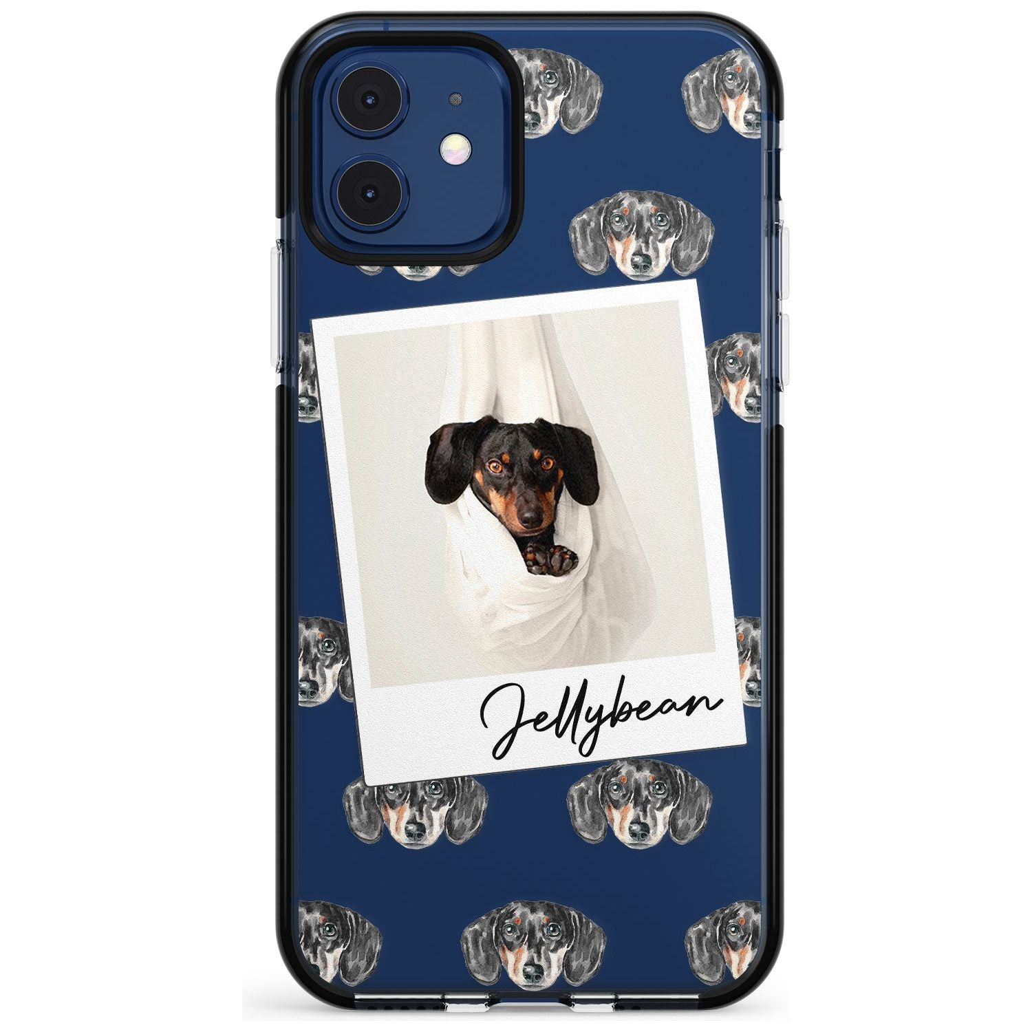 Dachshund, Black- Custom Dog Photo Pink Fade Impact Phone Case for iPhone 11 Pro Max