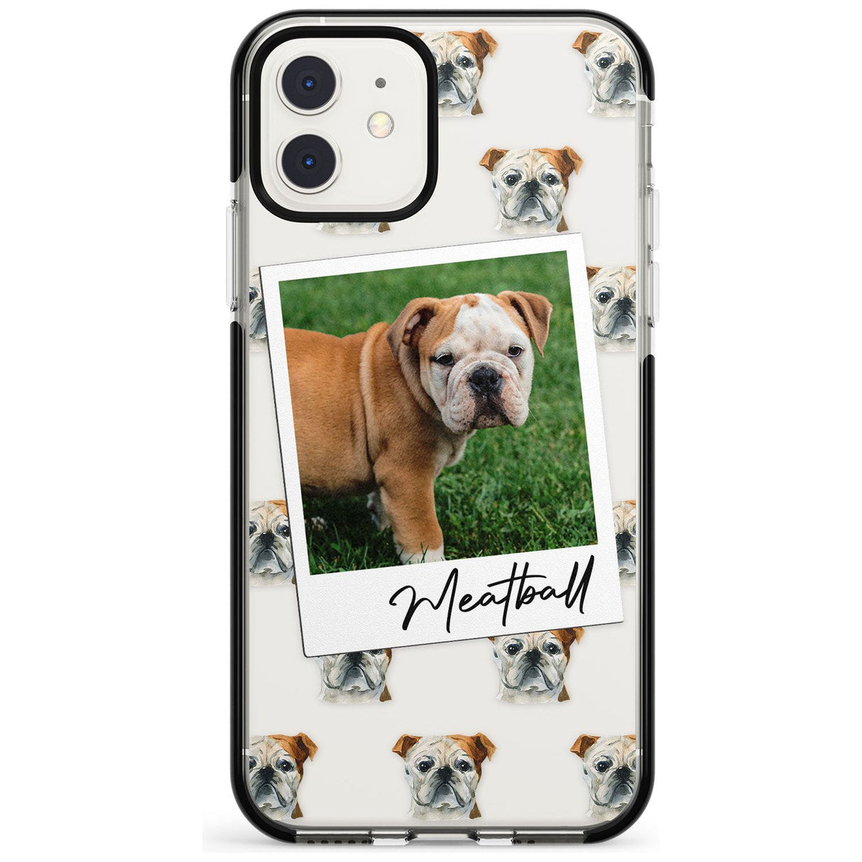 English Bulldog - Custom Dog Photo Pink Fade Impact Phone Case for iPhone 11 Pro Max