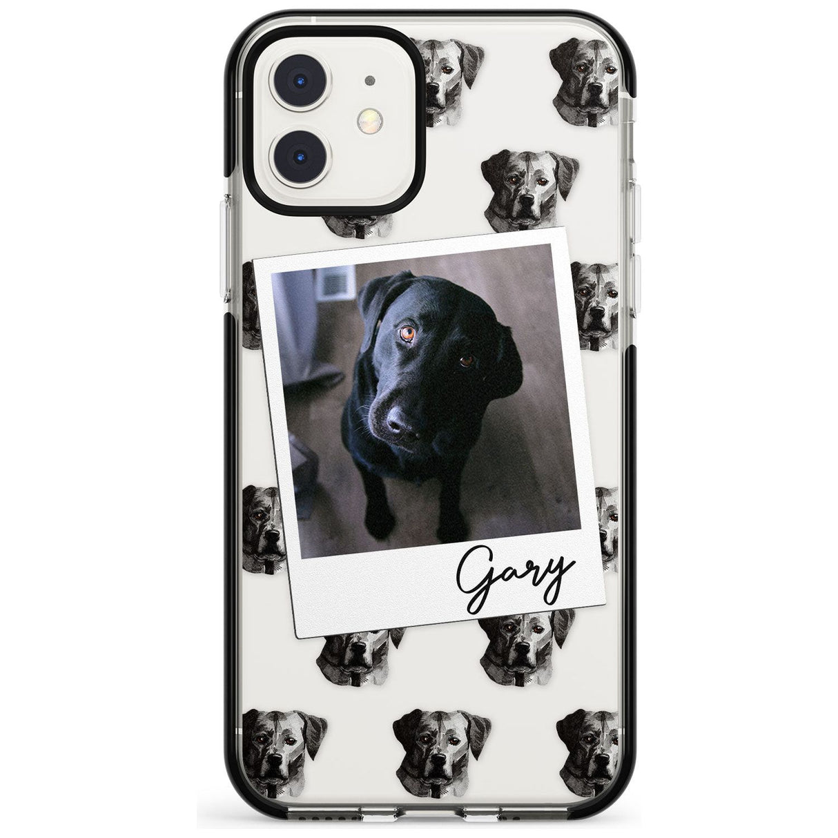 Labrador, Black - Custom Dog Photo Pink Fade Impact Phone Case for iPhone 11 Pro Max