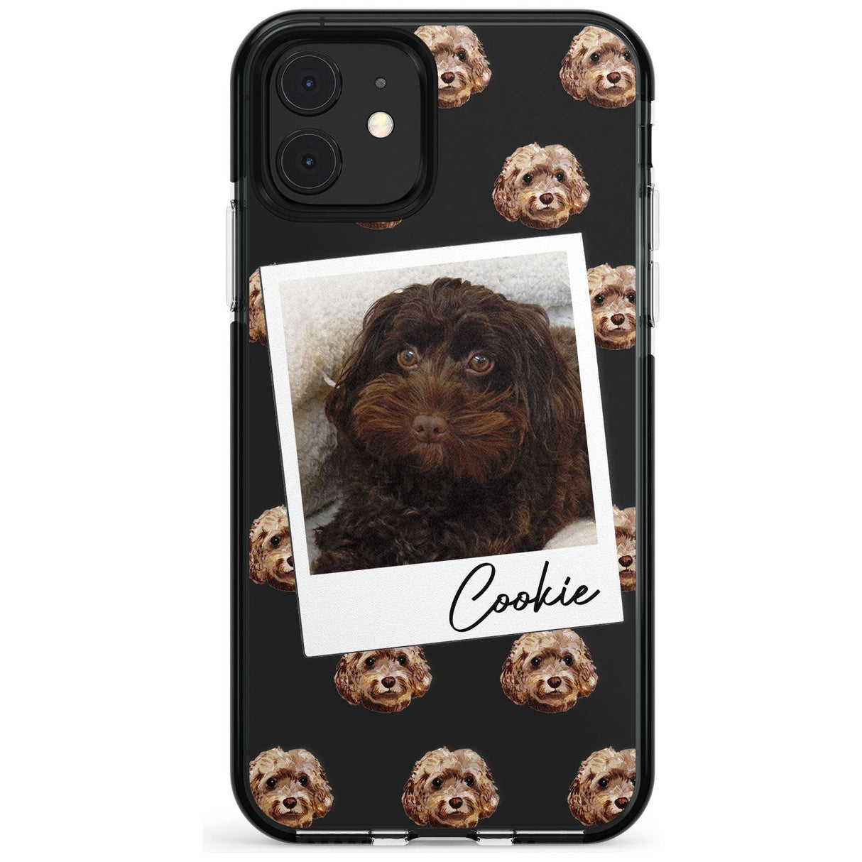 Cockapoo, Brown - Custom Dog Photo Pink Fade Impact Phone Case for iPhone 11 Pro Max