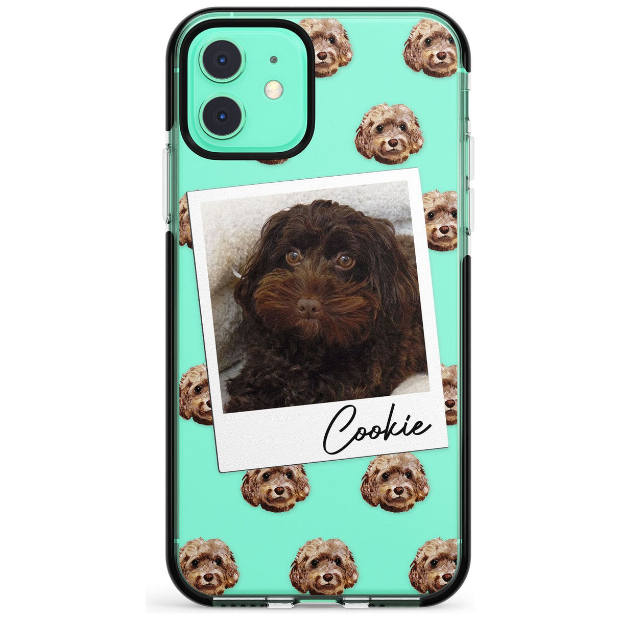 Cockapoo, Brown - Custom Dog Photo Pink Fade Impact Phone Case for iPhone 11 Pro Max