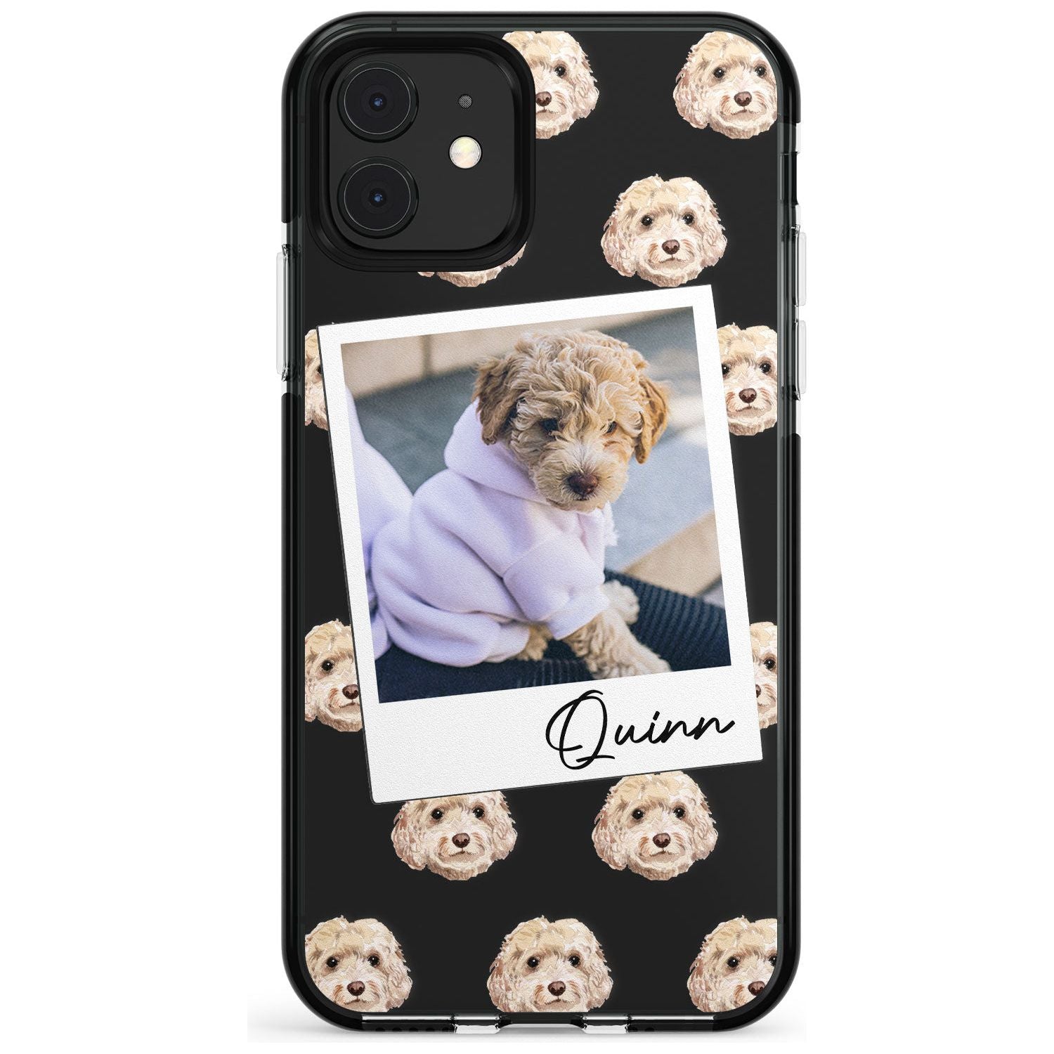 Cockapoo, Cream - Custom Dog Photo Pink Fade Impact Phone Case for iPhone 11 Pro Max