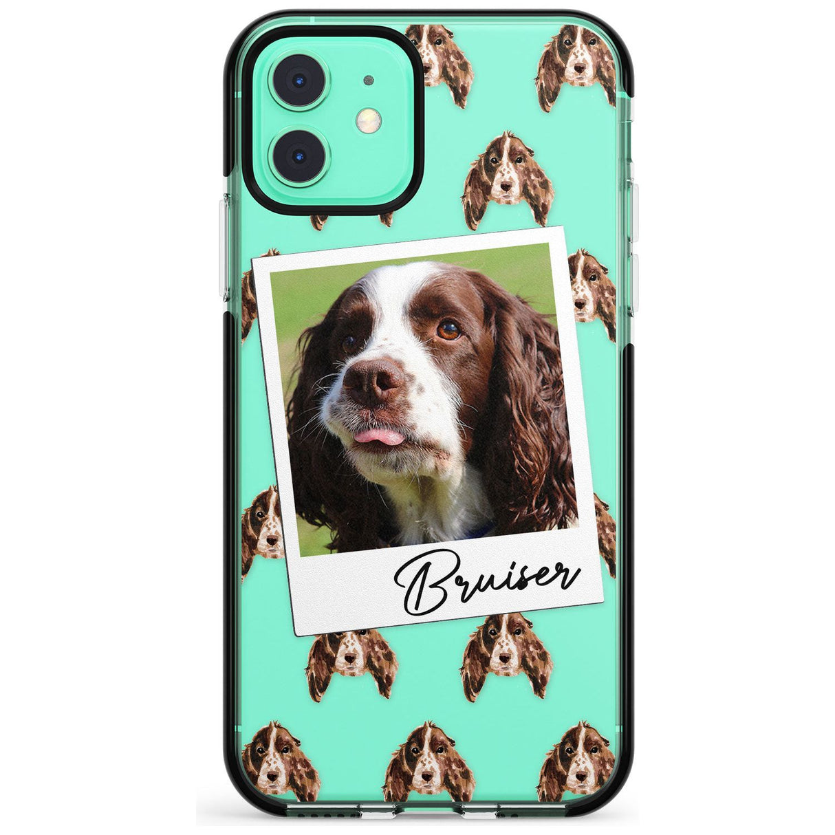 Springer Spaniel - Custom Dog Photo Pink Fade Impact Phone Case for iPhone 11 Pro Max