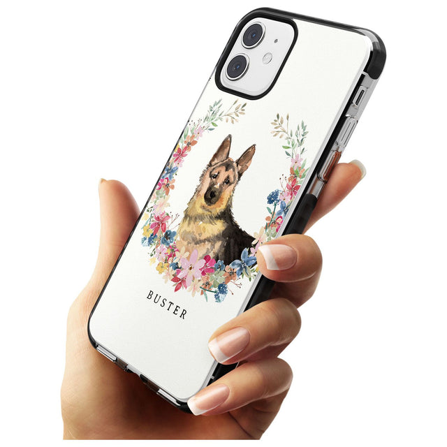 German Shepherd - Watercolour Dog Portrait Black Impact Phone Case for iPhone 11