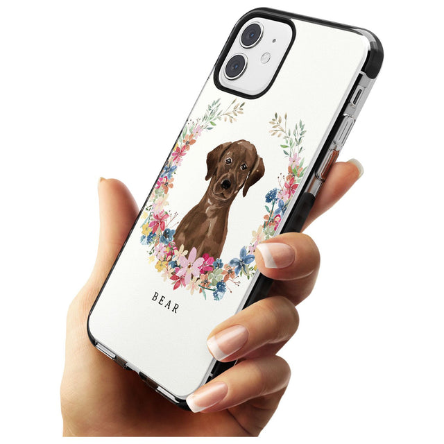 Chocolate Lab - Watercolour Dog Portrait Black Impact Phone Case for iPhone 11