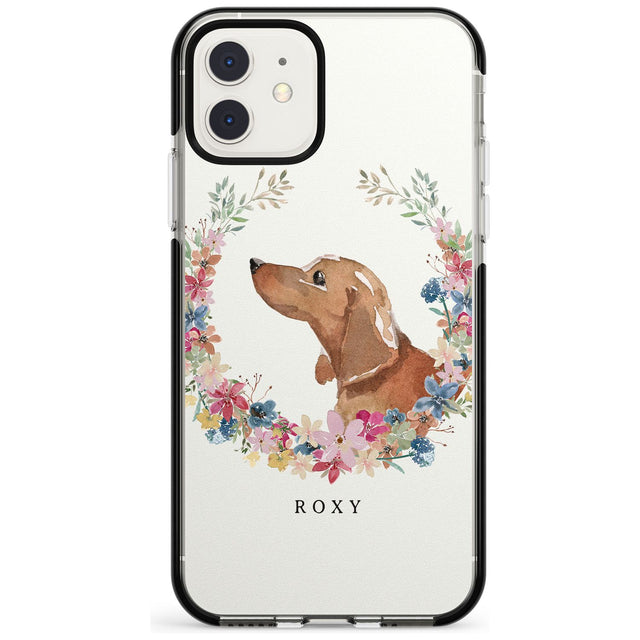 Tan Dachshund - Watercolour Dog Portrait Black Impact Phone Case for iPhone 11