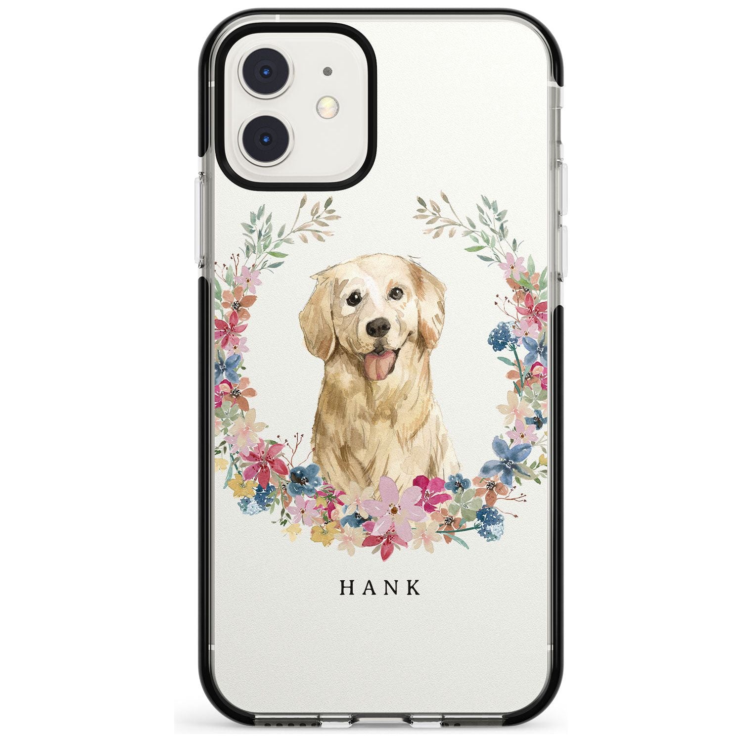 Golden Retriever - Watercolour Dog Portrait Black Impact Phone Case for iPhone 11