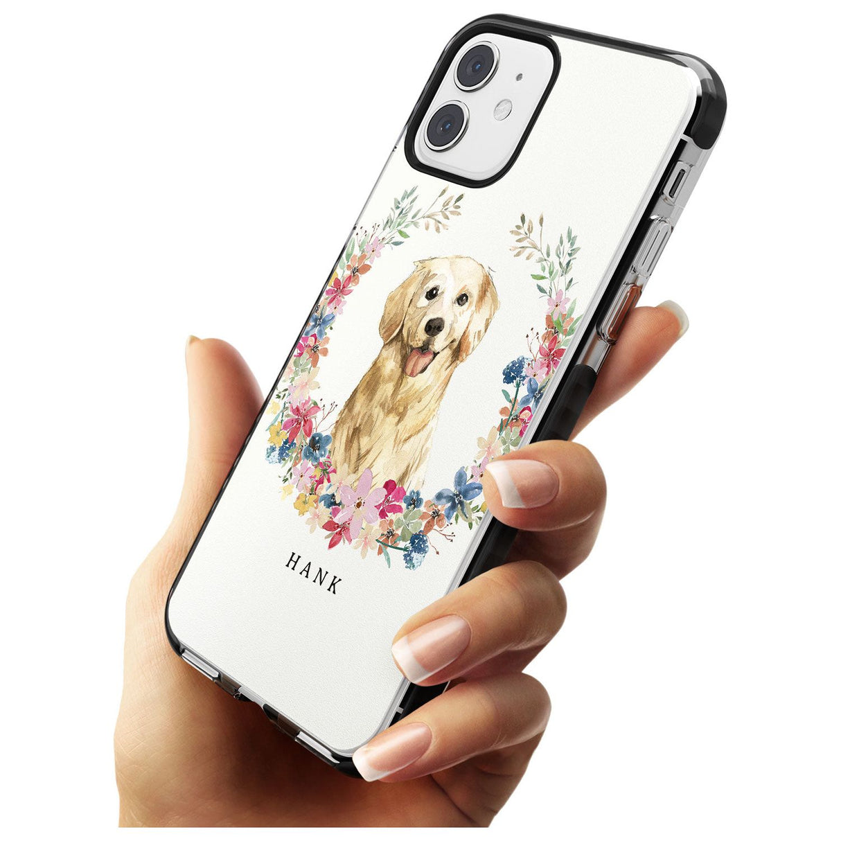 Golden Retriever - Watercolour Dog Portrait Black Impact Phone Case for iPhone 11