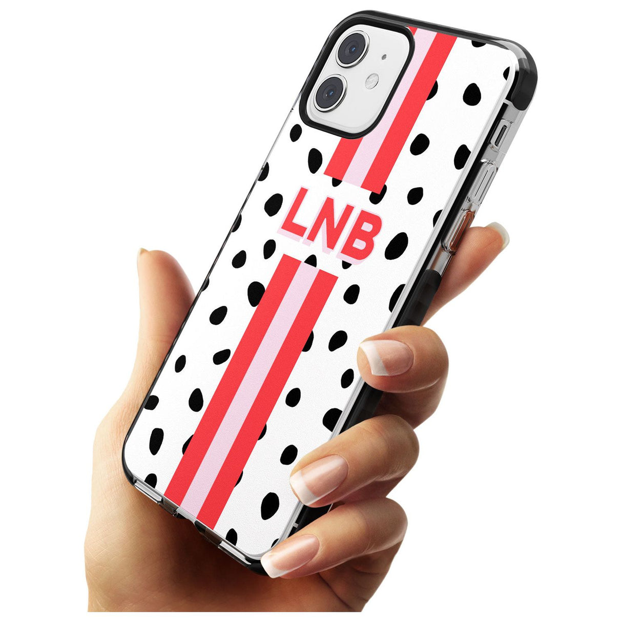 Custom Polka & Pink Stripe iPhone Case   Custom Phone Case - Case Warehouse