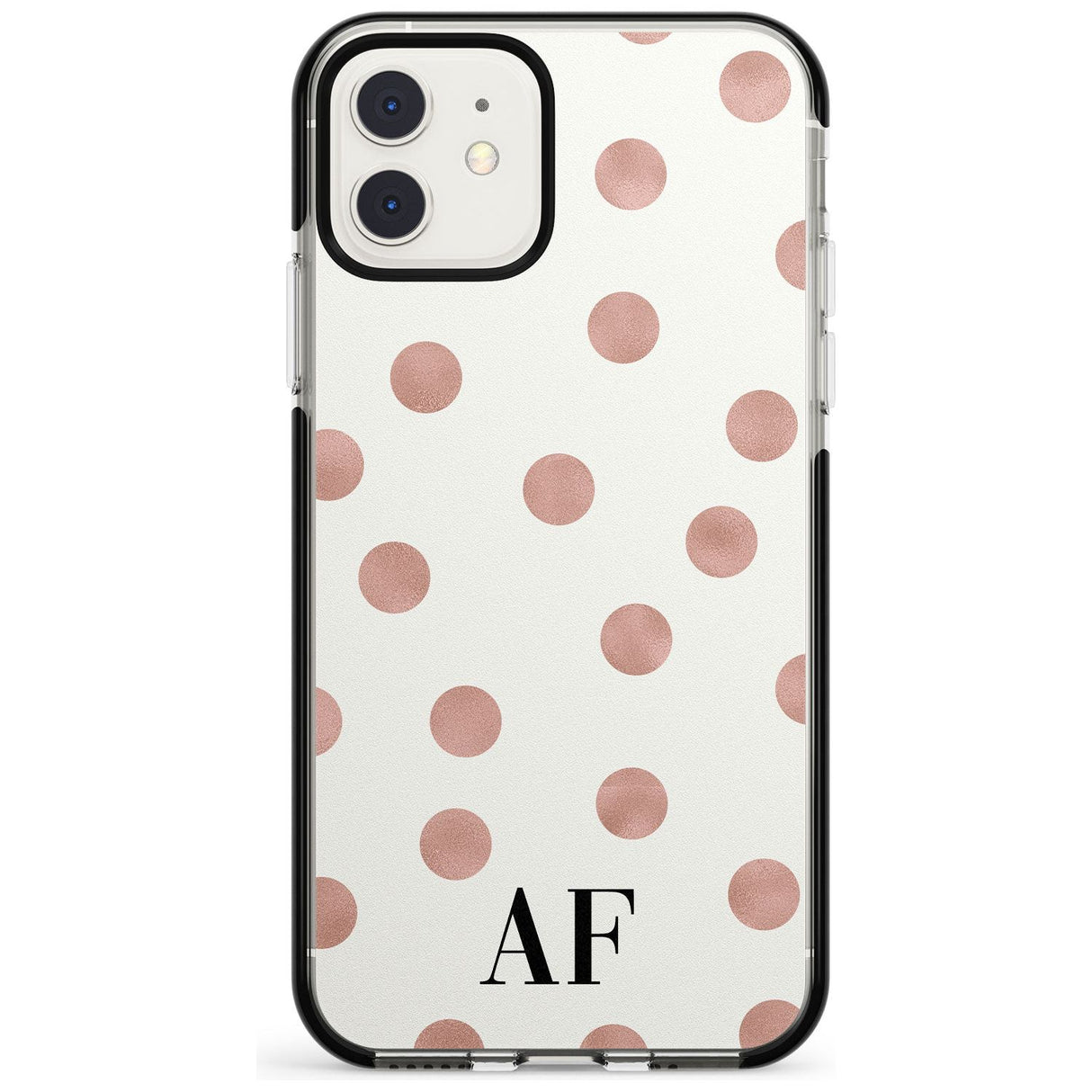 Initials & Dots iPhone Case  Black Impact Custom Phone Case - Case Warehouse