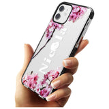 Cherry Blossoms with Custom Text Pink Fade Impact Phone Case for iPhone 11 Pro Max