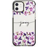 Custom Violet Flowers Pink Fade Impact Phone Case for iPhone 11 Pro Max