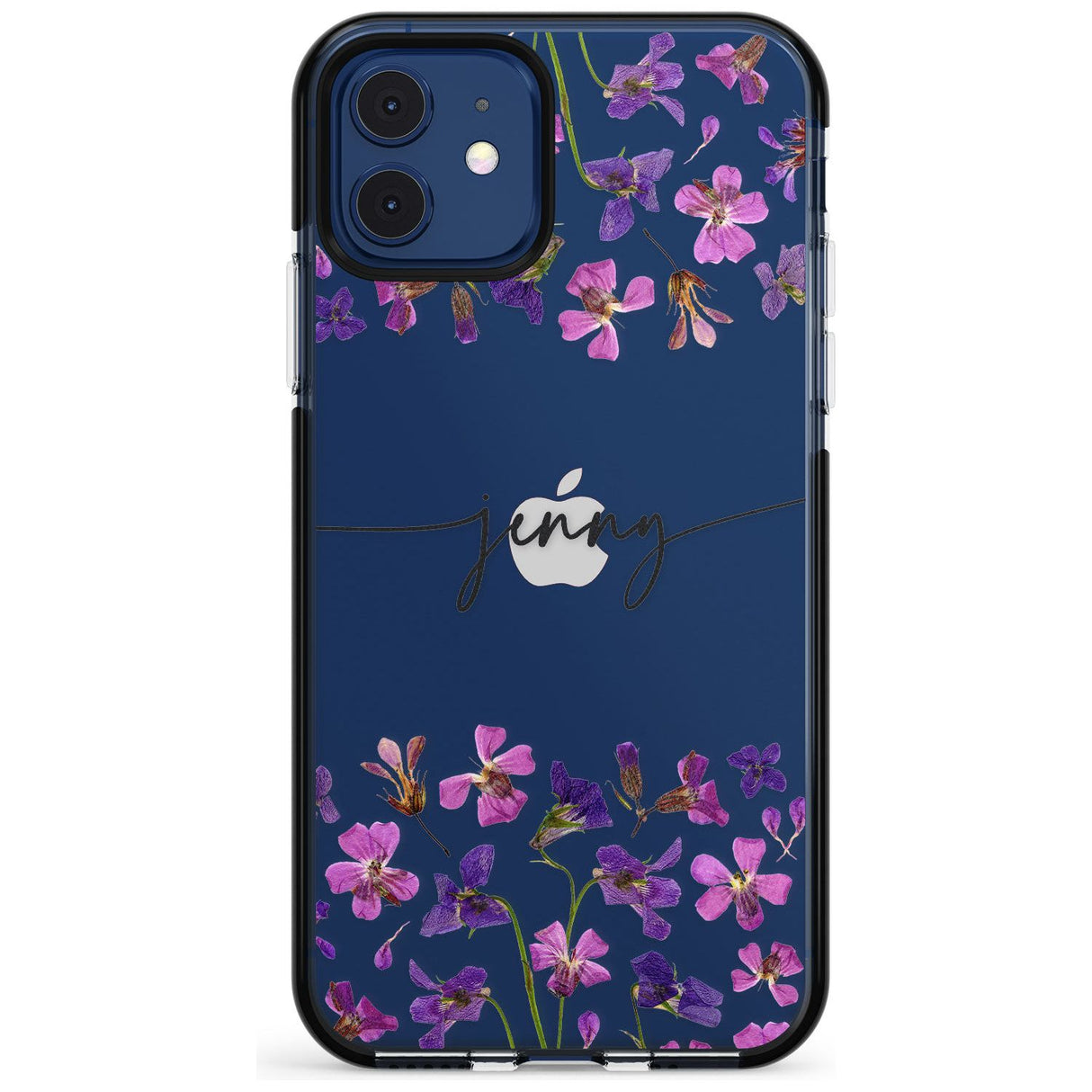 Custom Violet Flowers Pink Fade Impact Phone Case for iPhone 11 Pro Max