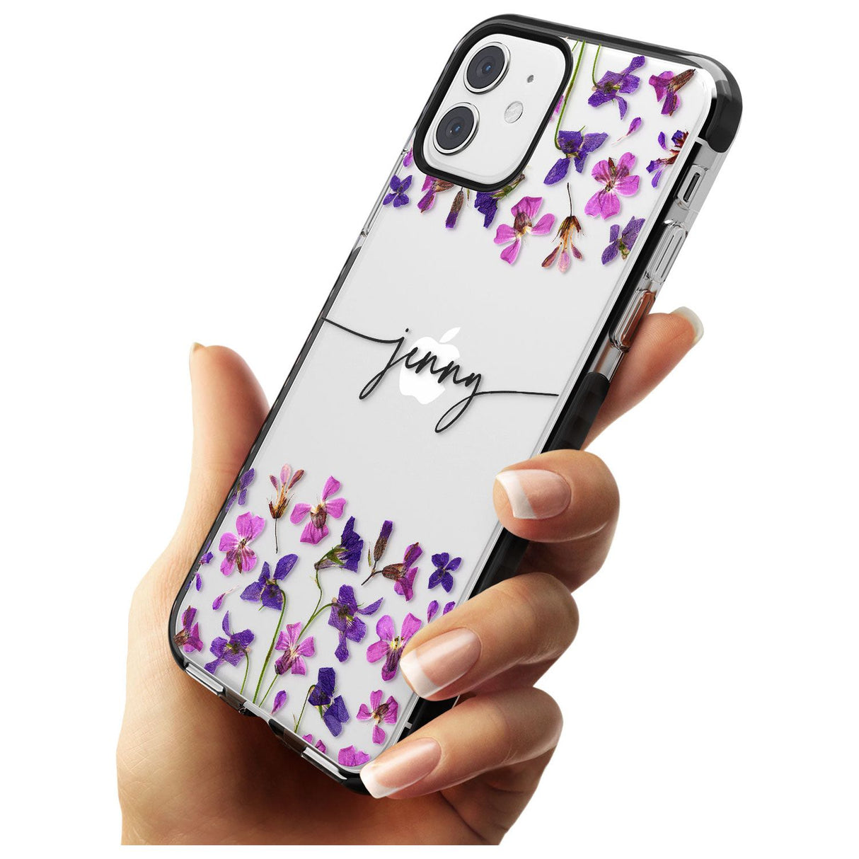 Custom Violet Flowers Pink Fade Impact Phone Case for iPhone 11 Pro Max