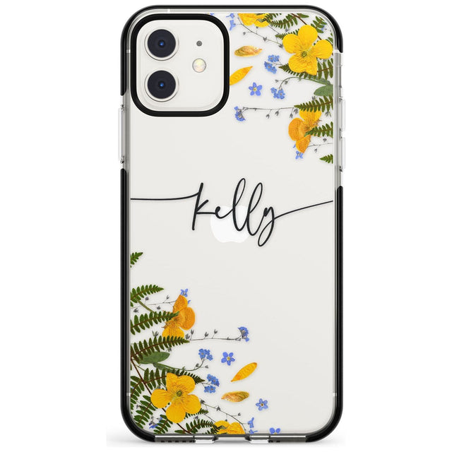 Custom Ferns & Flowers Pink Fade Impact Phone Case for iPhone 11 Pro Max