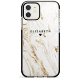 White & Gold Swirl Marble iPhone Case  Black Impact Custom Phone Case - Case Warehouse