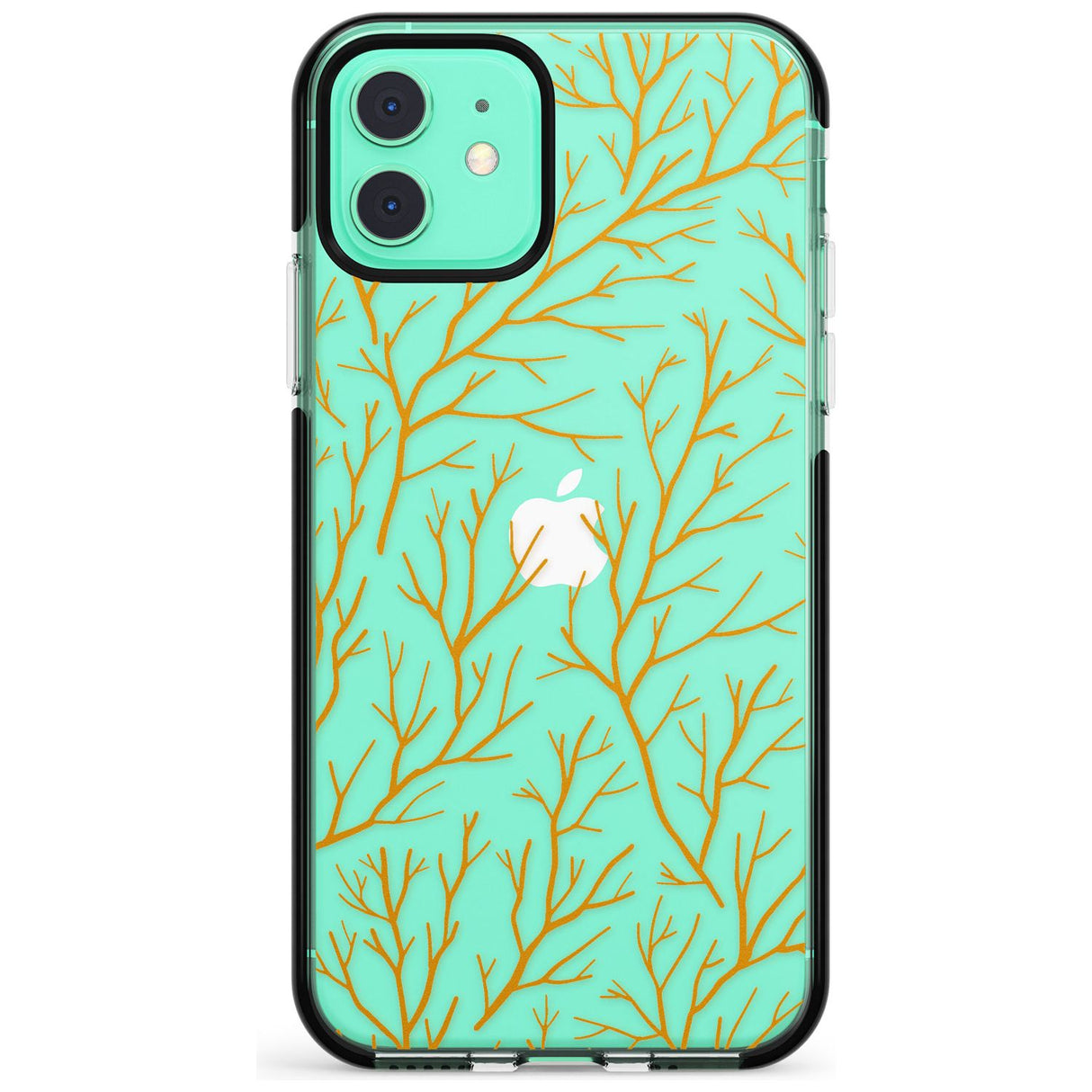 Personalised Bramble Branches Pattern Black Impact Phone Case for iPhone 11 Pro Max