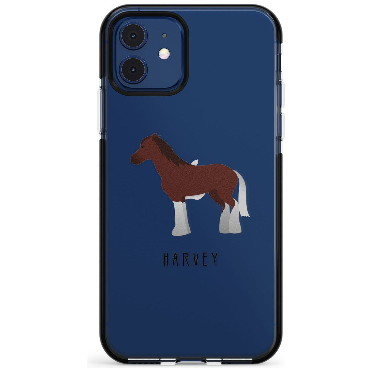 Personalised Brown Horse Black Impact Phone Case for iPhone 11 Pro Max