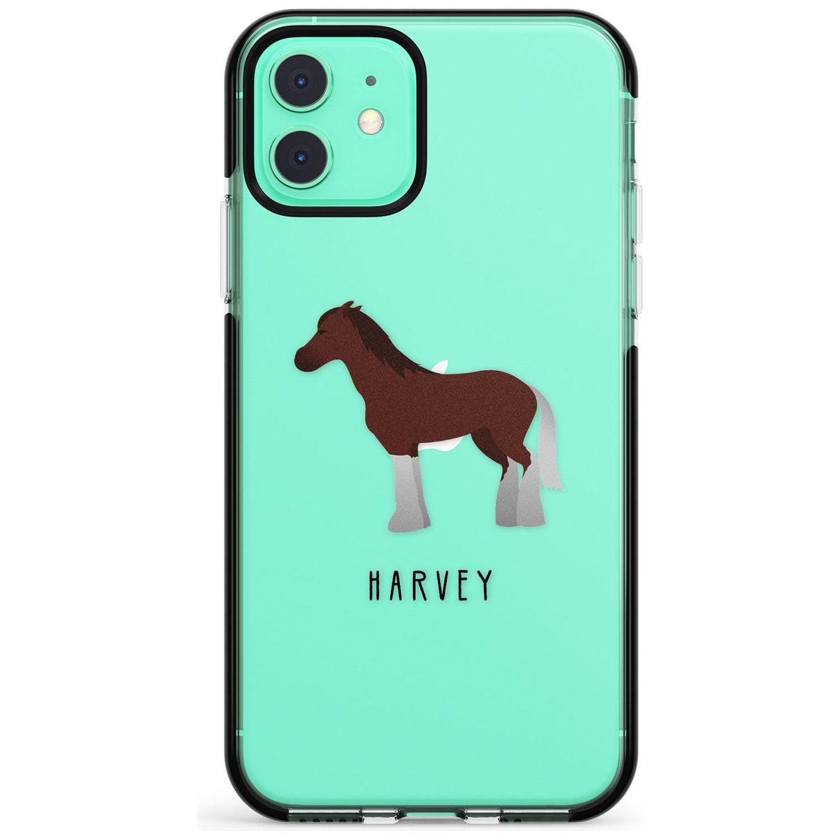 Personalised Brown Horse Black Impact Phone Case for iPhone 11 Pro Max