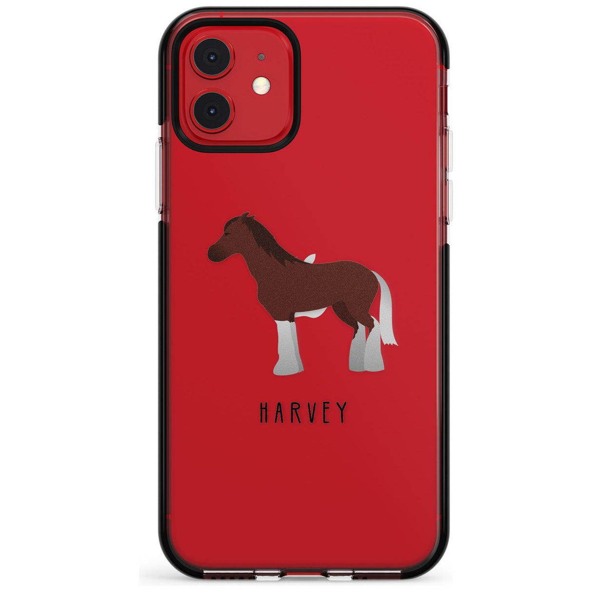 Personalised Brown Horse Black Impact Phone Case for iPhone 11 Pro Max