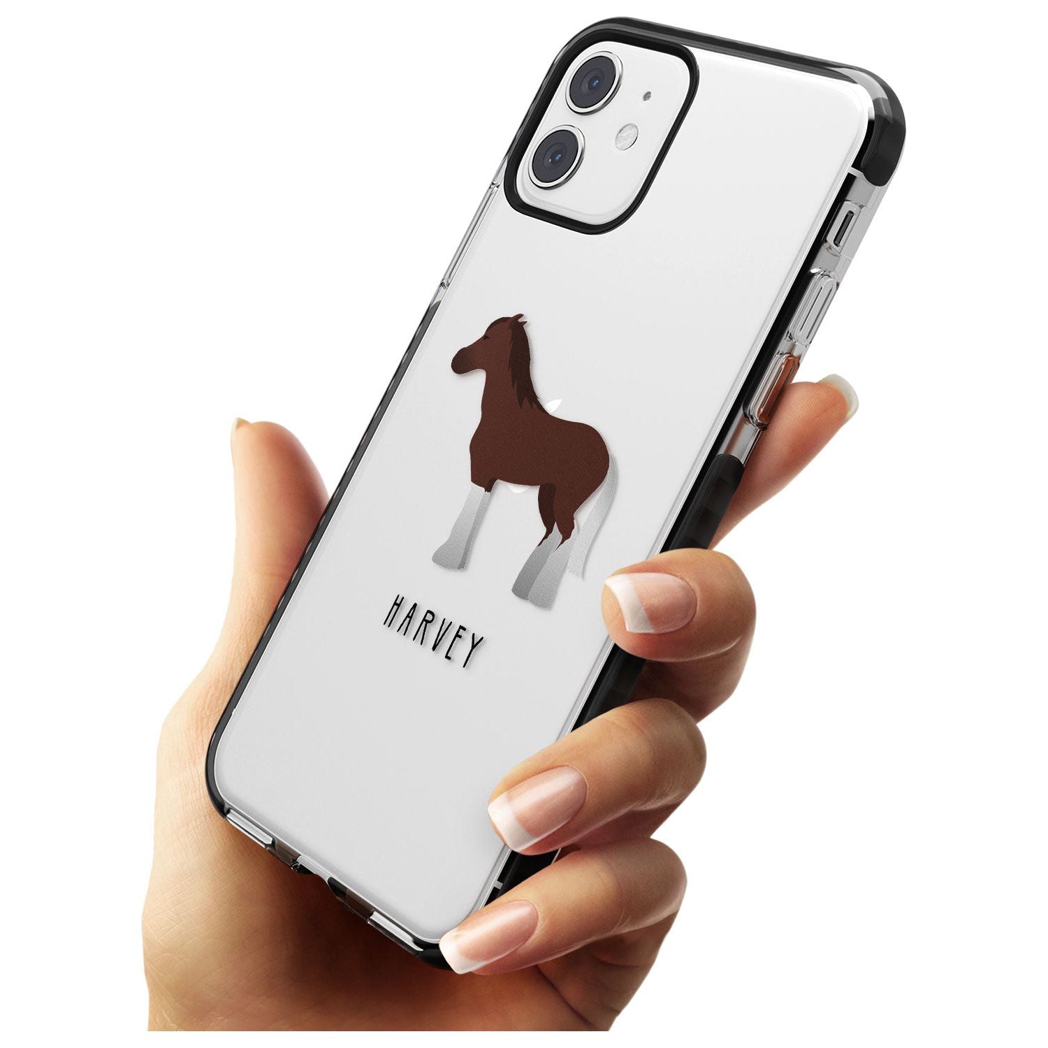 Personalised Brown Horse Black Impact Phone Case for iPhone 11 Pro Max