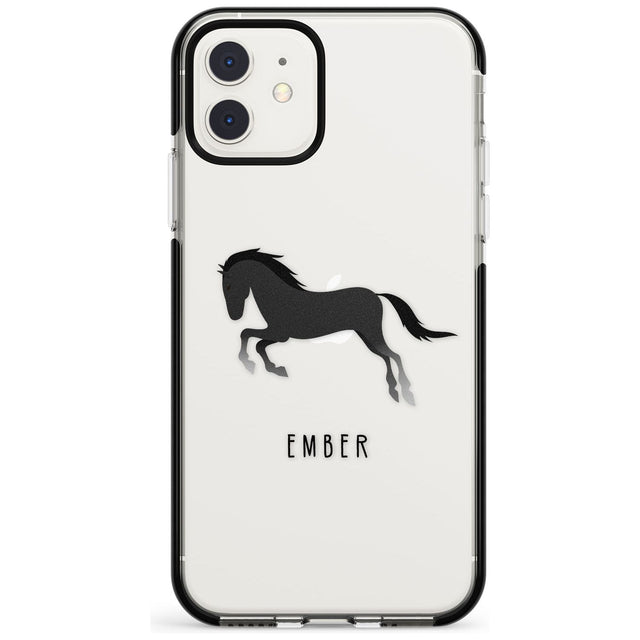 Personalised Black Horse Black Impact Phone Case for iPhone 11 Pro Max