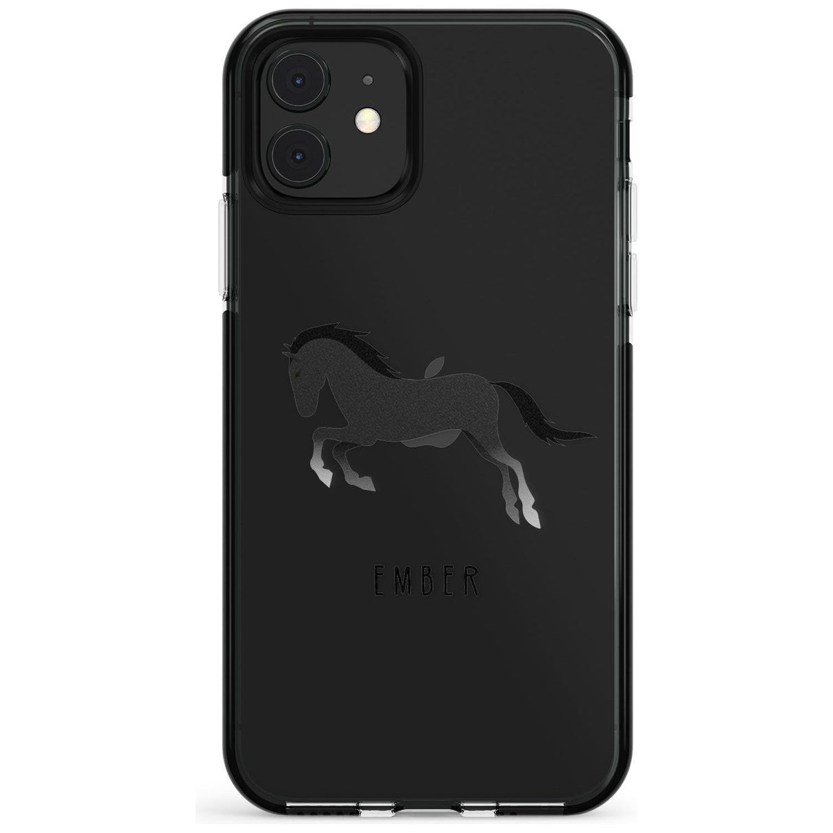 Personalised Black Horse Black Impact Phone Case for iPhone 11 Pro Max