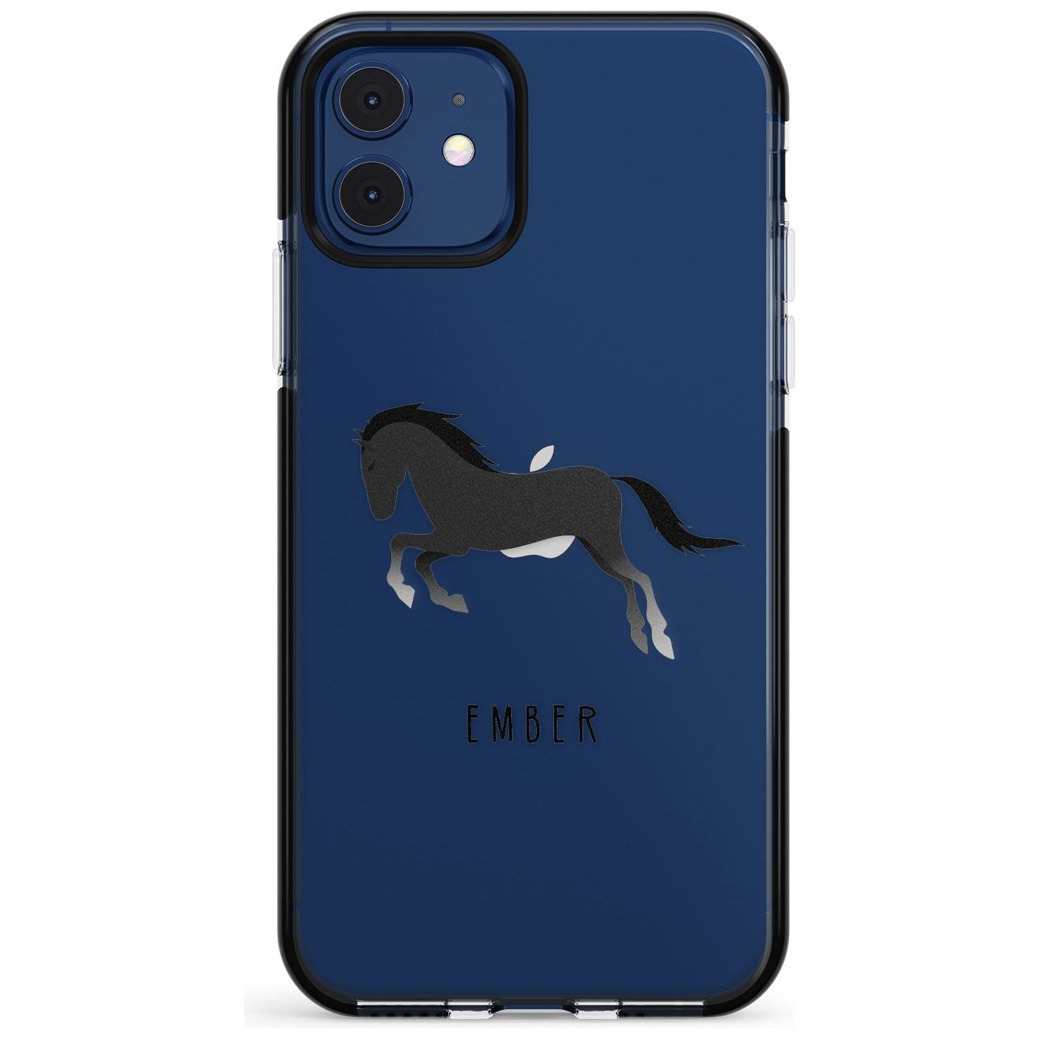 Personalised Black Horse Black Impact Phone Case for iPhone 11 Pro Max
