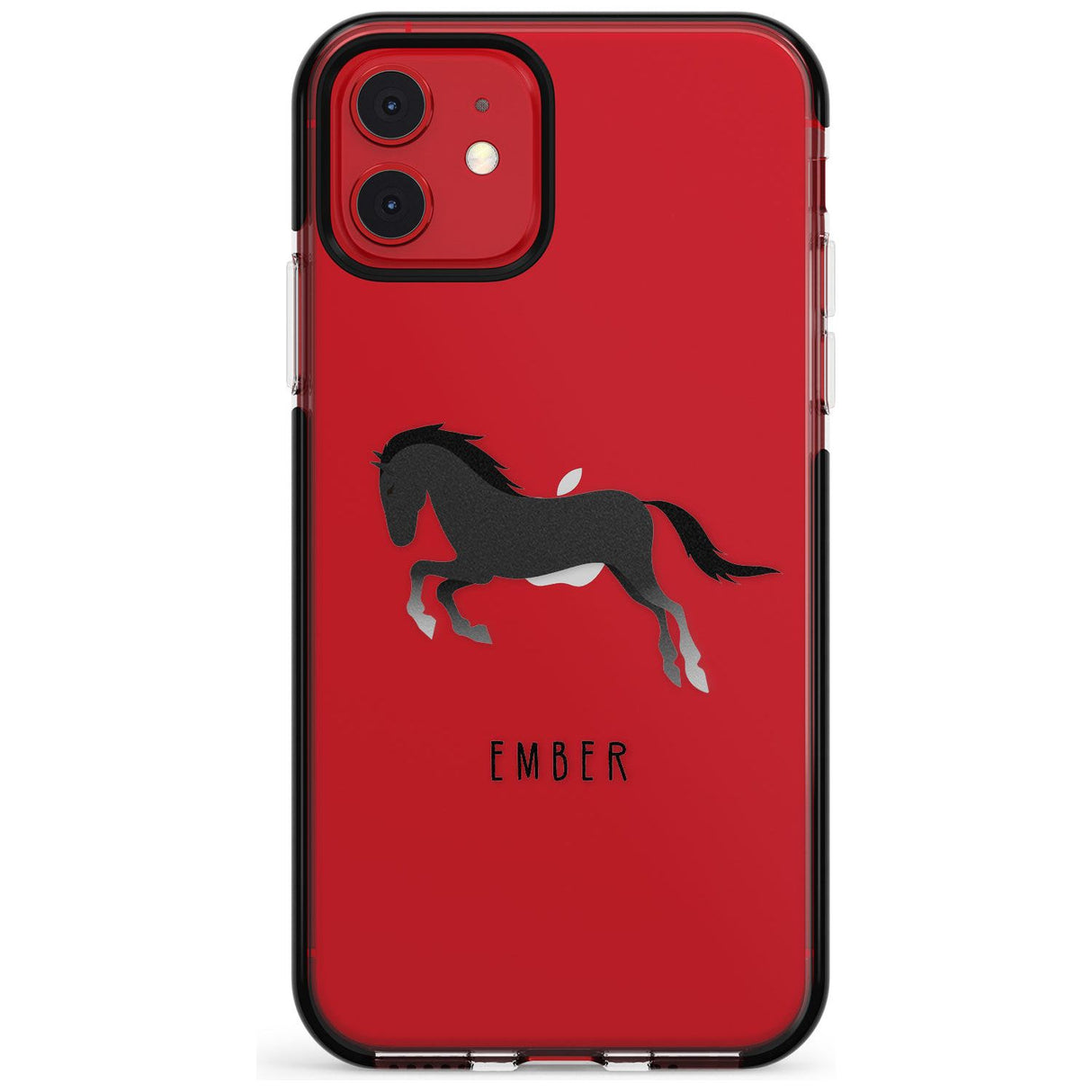 Personalised Black Horse Black Impact Phone Case for iPhone 11 Pro Max