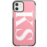 White & Pink Personalised Letters iPhone Case  Black Impact Custom Phone Case - Case Warehouse