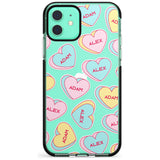 Custom Text Love Hearts Pink Fade Impact Phone Case for iPhone 11 Pro Max