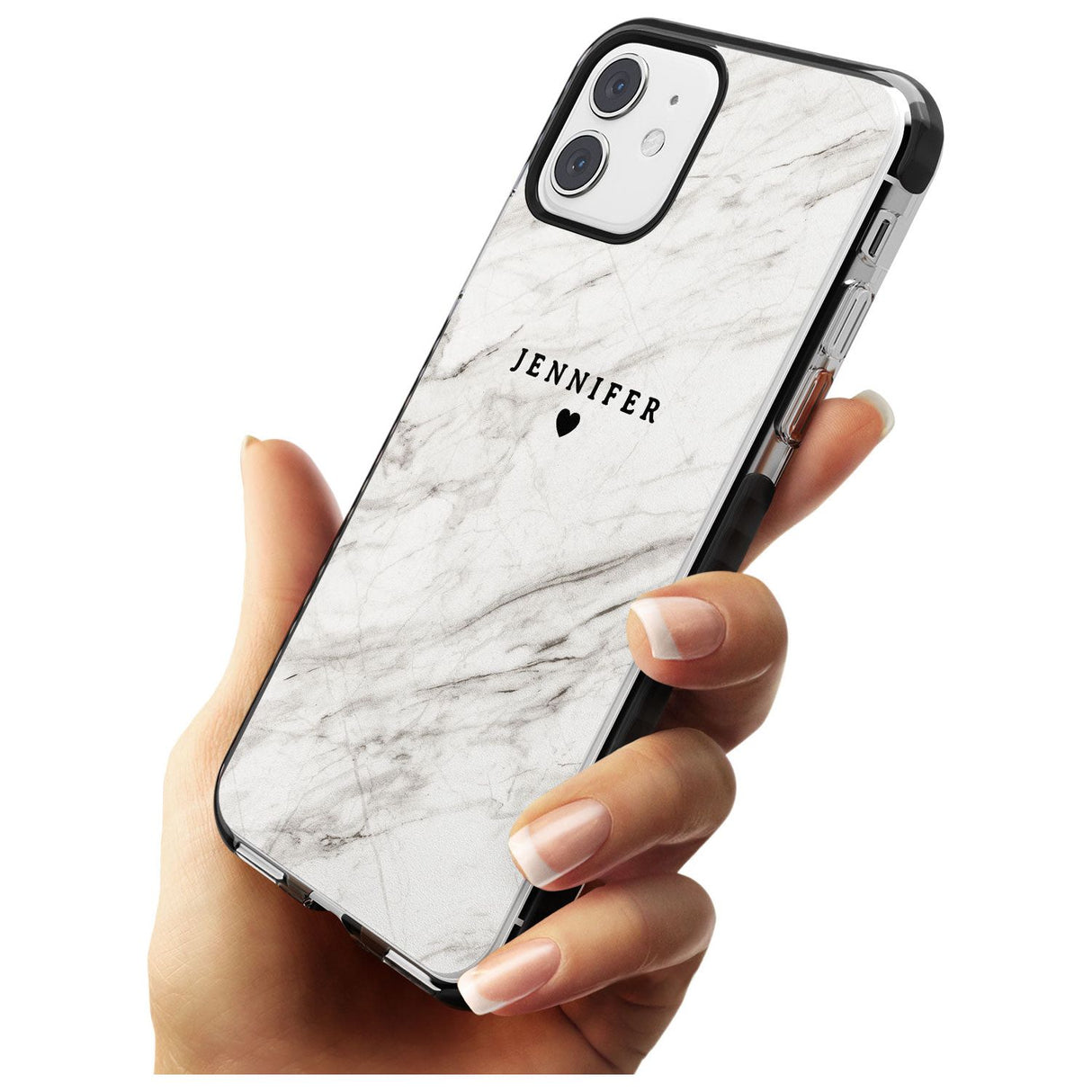 Personalised Light Grey & White Marble Pink Fade Impact Phone Case for iPhone 11 Pro Max