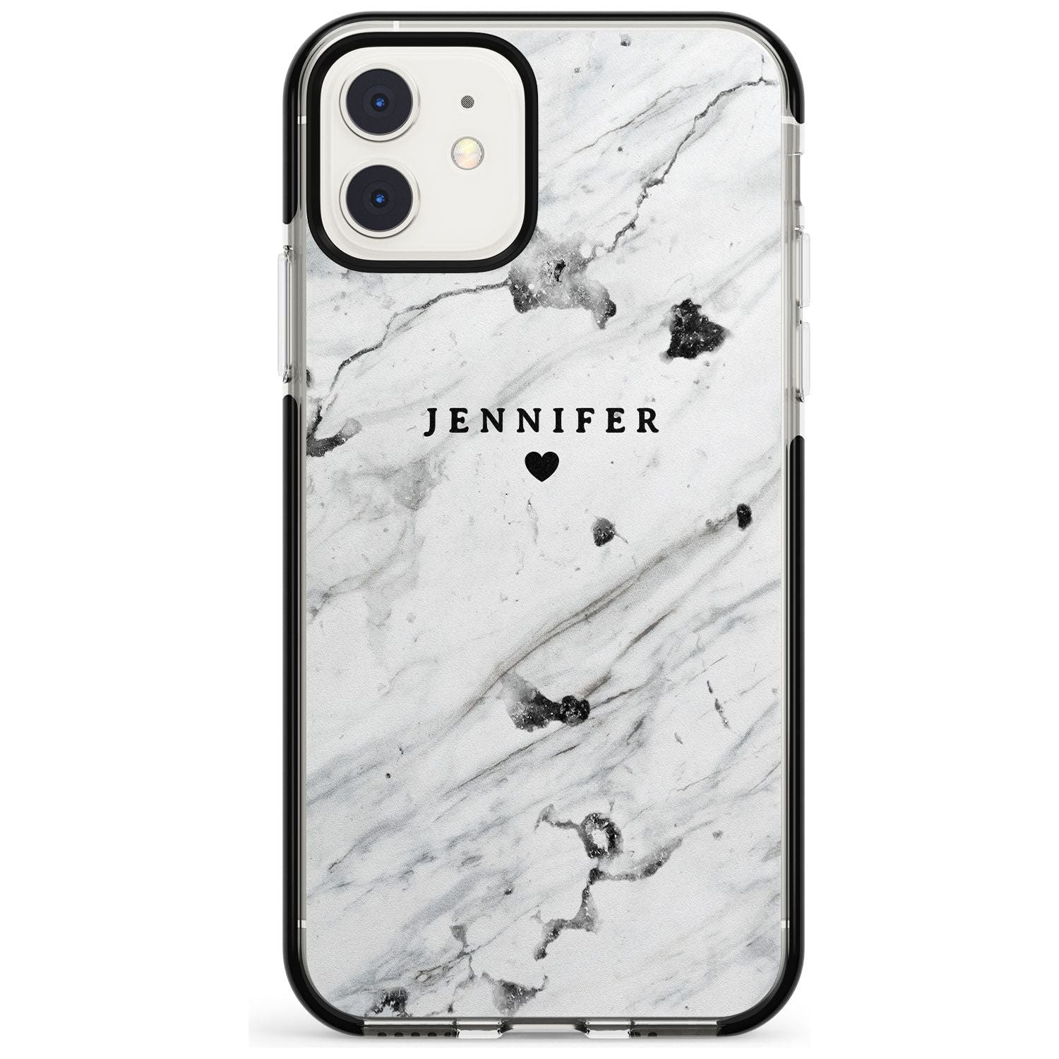 Personalised Black & White Marble Pink Fade Impact Phone Case for iPhone 11 Pro Max