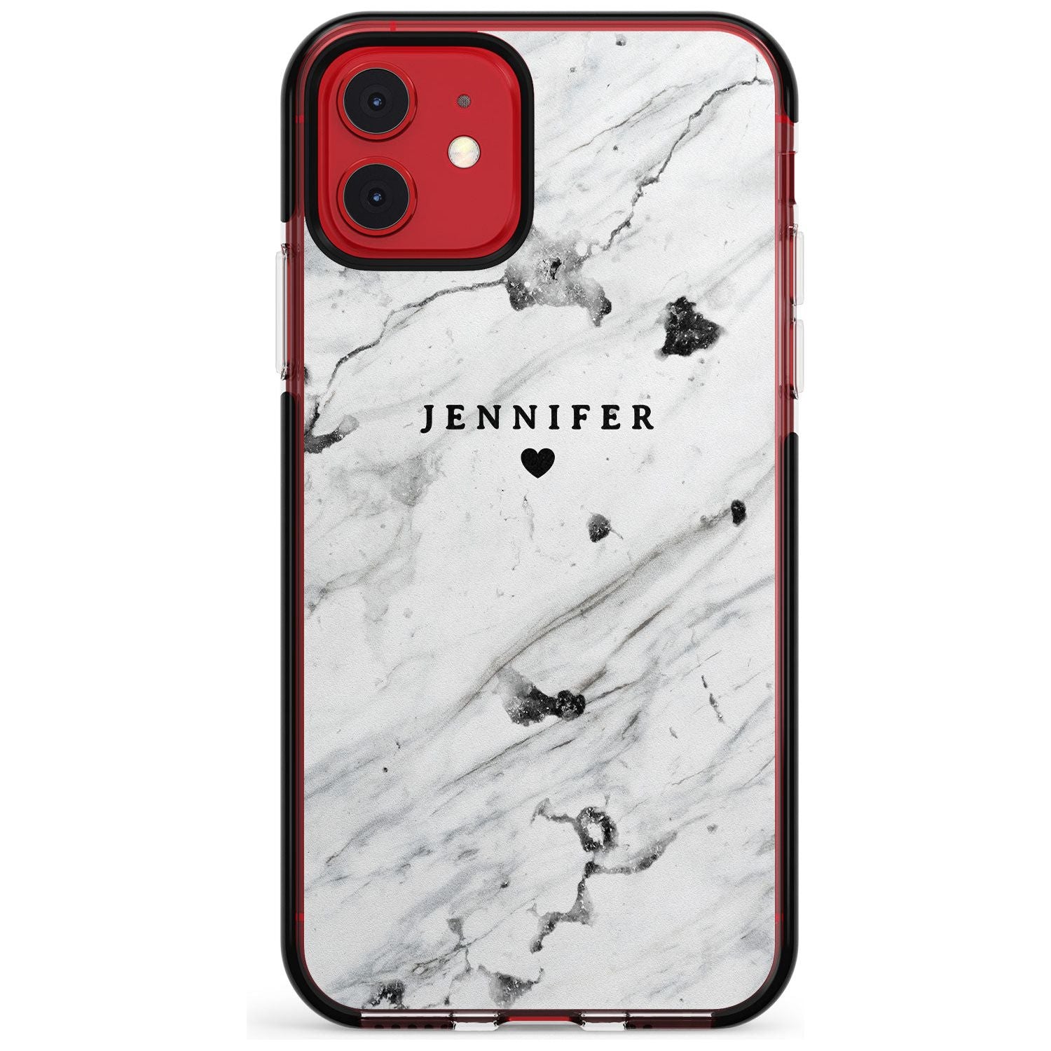 Personalised Black & White Marble Pink Fade Impact Phone Case for iPhone 11 Pro Max