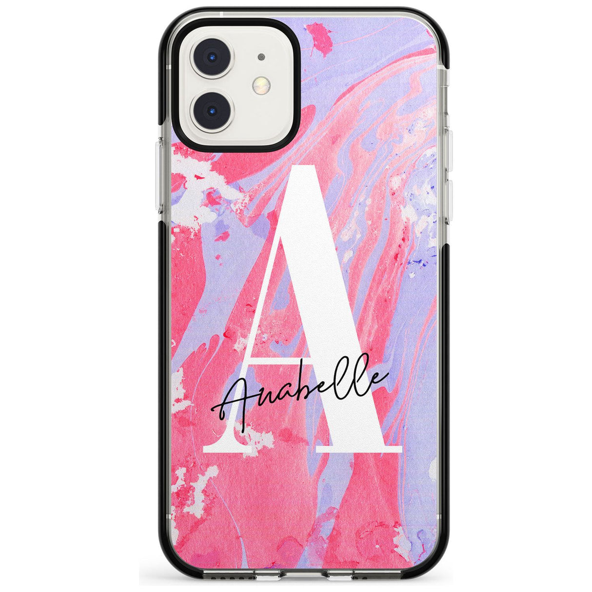 Pink & Purple - Custom Marble iPhone Case  Black Impact Custom Phone Case - Case Warehouse