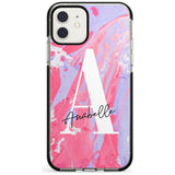 Pink & Purple - Custom Marble iPhone Case  Black Impact Custom Phone Case - Case Warehouse