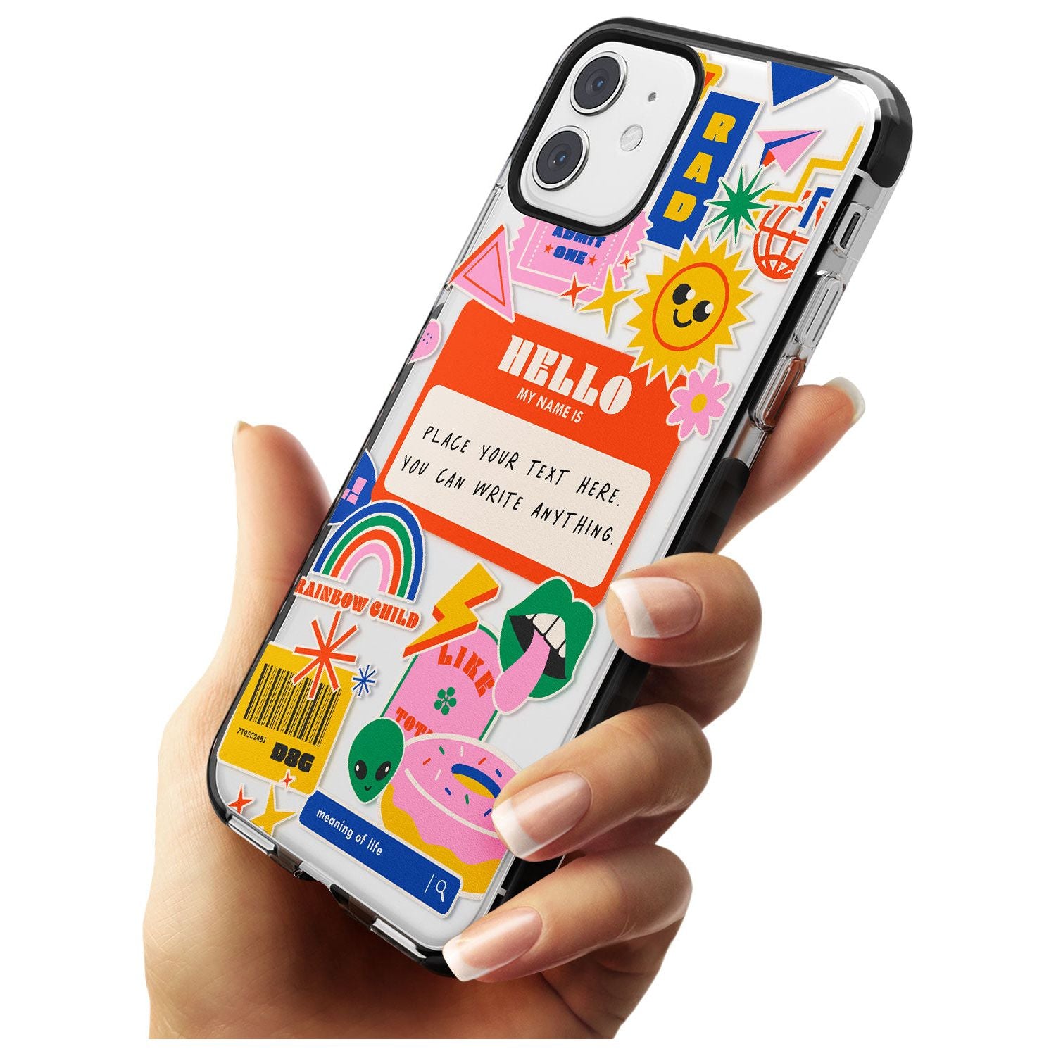 Custom Nostalgia Sticker Mix #2 Pink Fade Impact Phone Case for iPhone 11 Pro Max