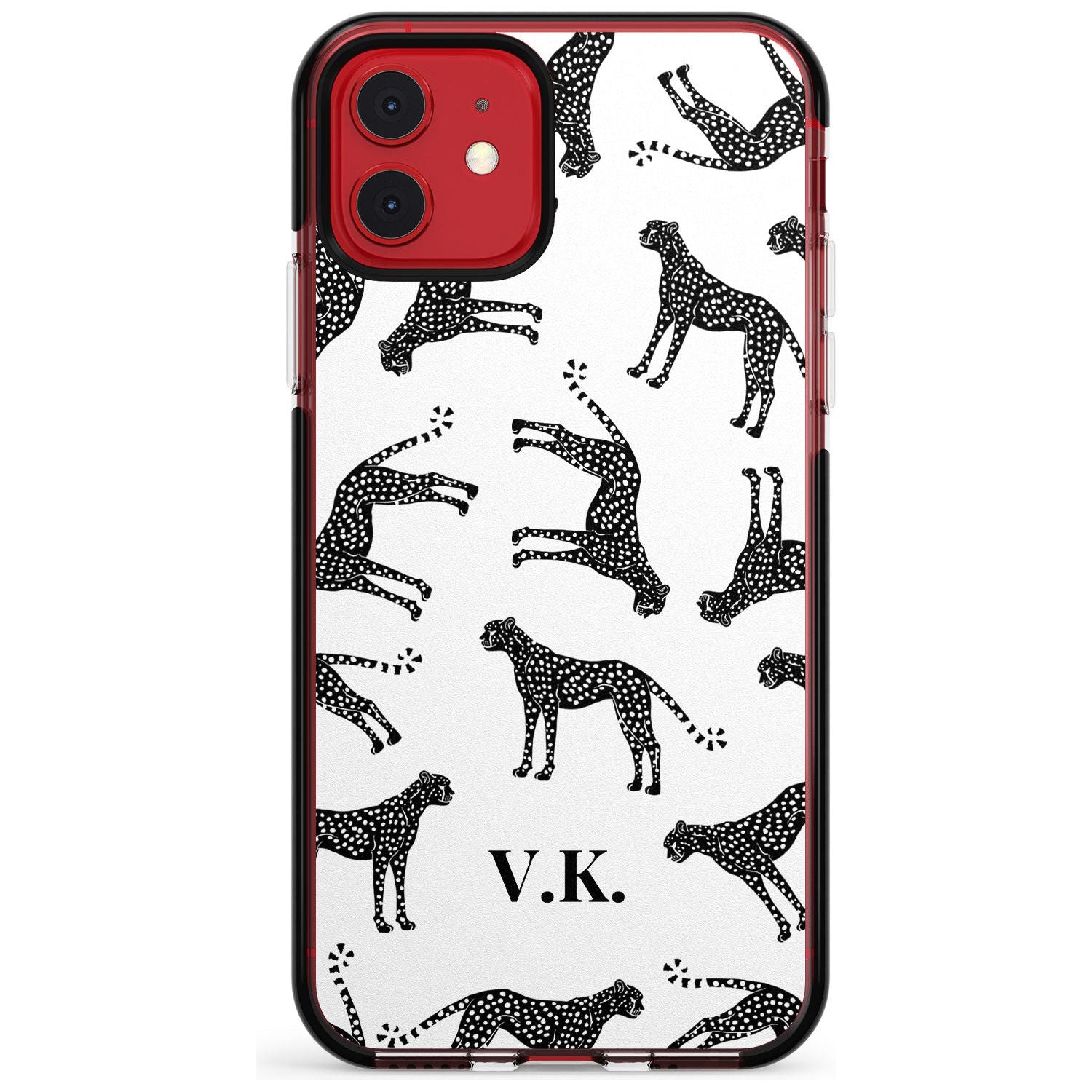 Personalised Cheetah Pattern: Black & White Pink Fade Impact Phone Case for iPhone 11 Pro Max