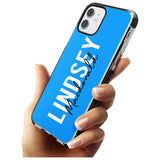 Bold Custom Name: Blue Black Impact Phone Case for iPhone 11