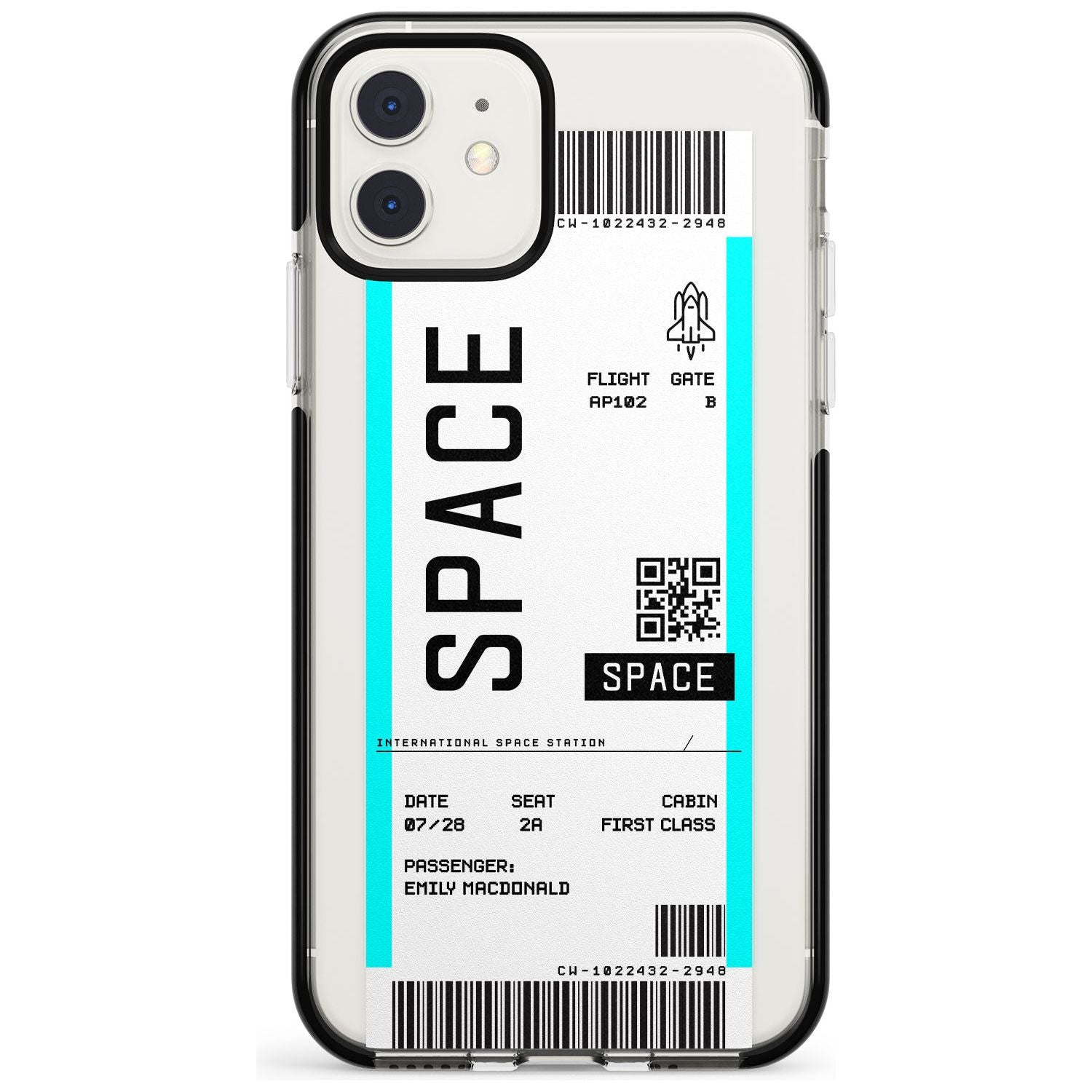 Space Custom Space Travel Ticket iPhone Case  Black Impact Custom Phone Case - Case Warehouse