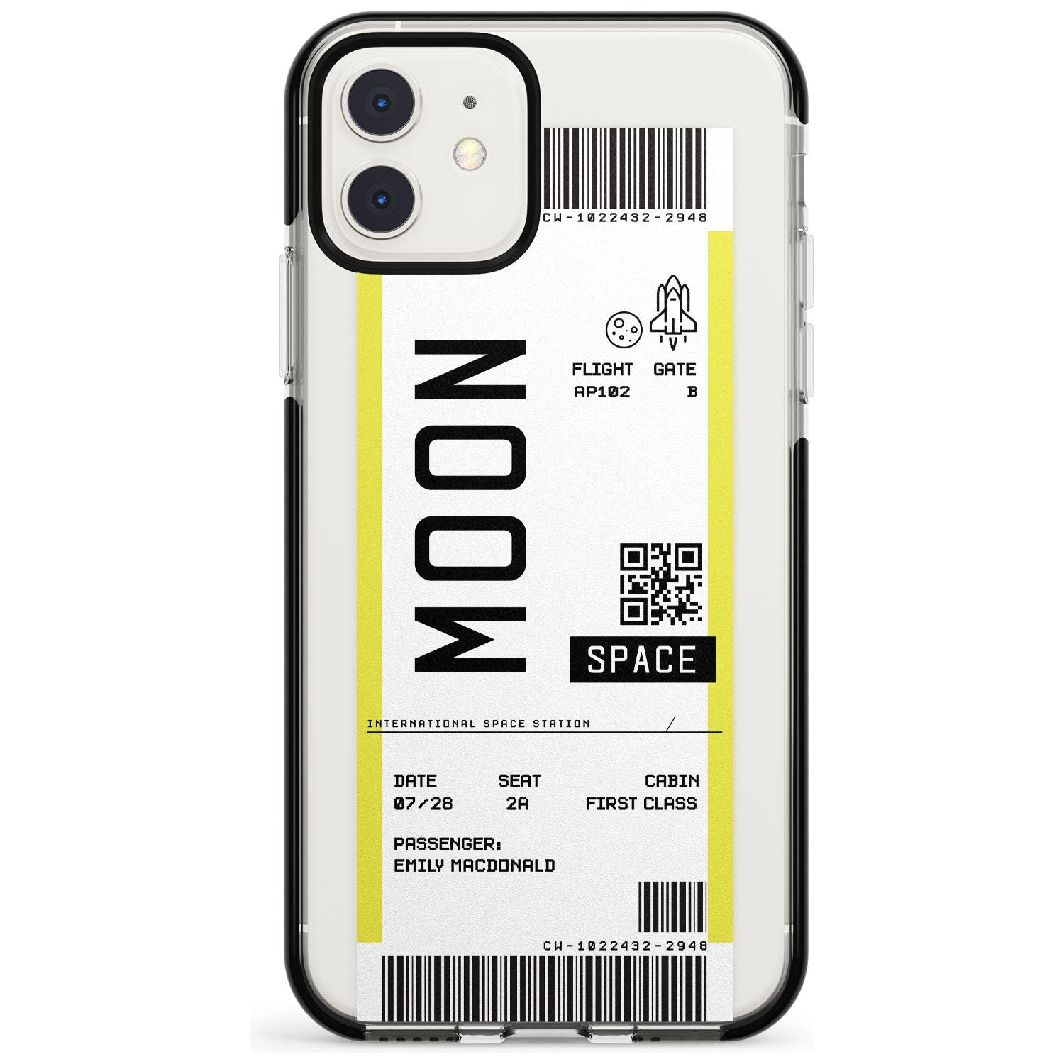 Moon Custom Space Travel Ticket iPhone Case  Black Impact Custom Phone Case - Case Warehouse