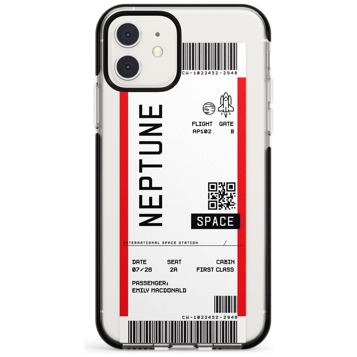 Neptune Space Travel Ticket iPhone Case  Black Impact Custom Phone Case - Case Warehouse