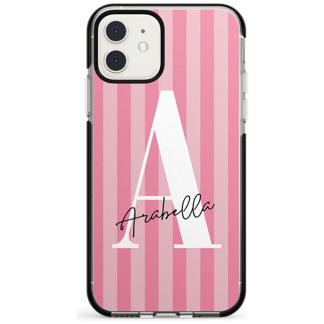 Pink on Pink Stripes iPhone Case  Black Impact Custom Phone Case - Case Warehouse