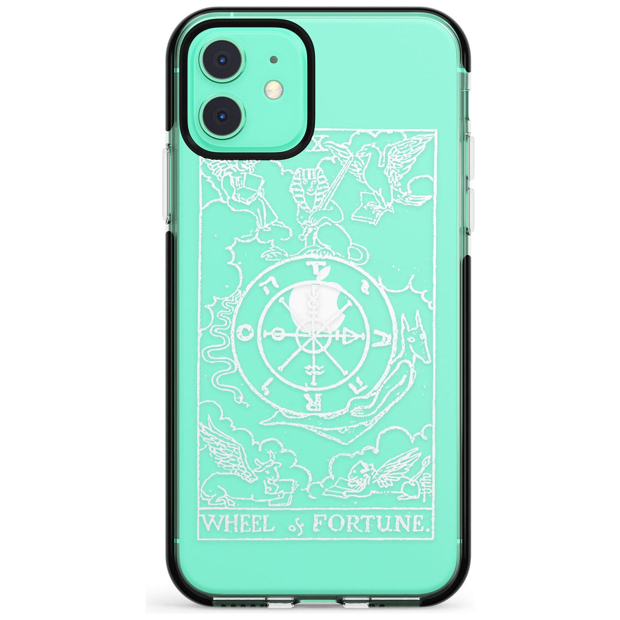 Wheel of Fortune Tarot Card - White Transparent Pink Fade Impact Phone Case for iPhone 11 Pro Max