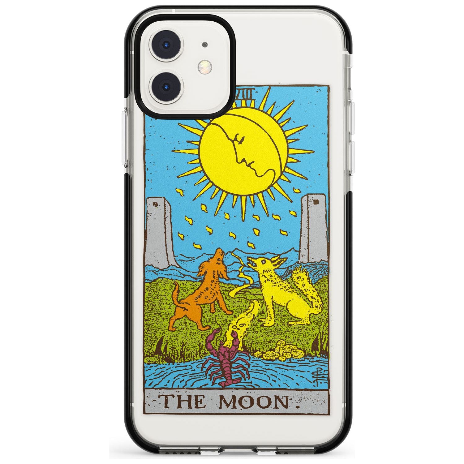 The Moon Tarot Card - Colour Pink Fade Impact Phone Case for iPhone 11 Pro Max