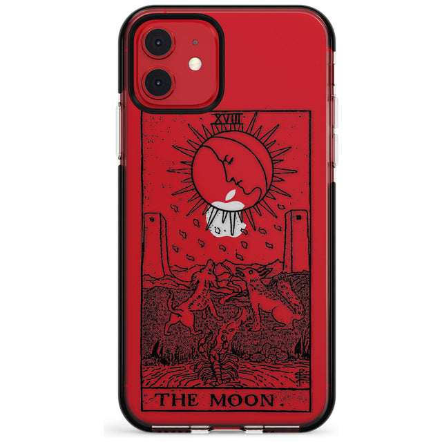 The Moon Tarot Card - Transparent Pink Fade Impact Phone Case for iPhone 11 Pro Max