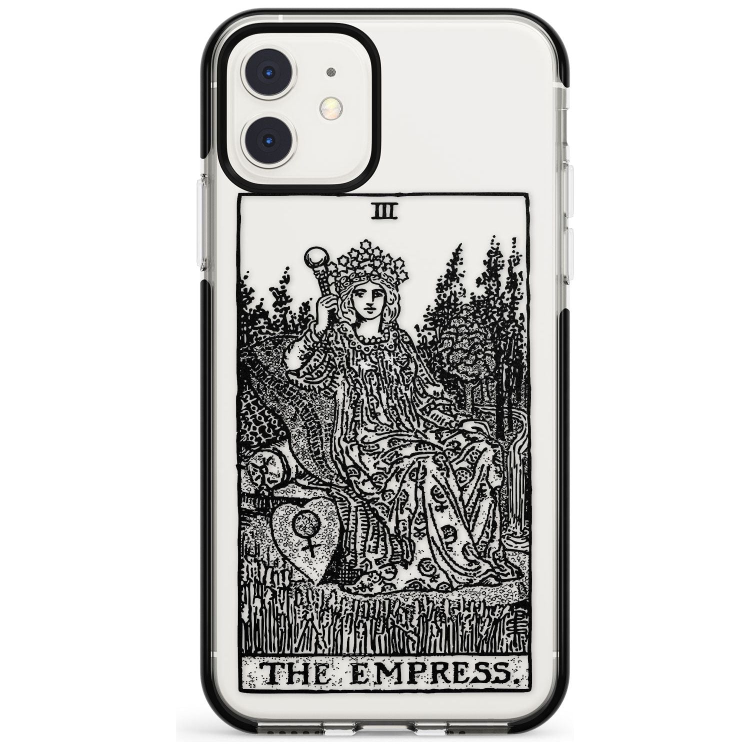 The Empress Tarot Card - Transparent Pink Fade Impact Phone Case for iPhone 11 Pro Max